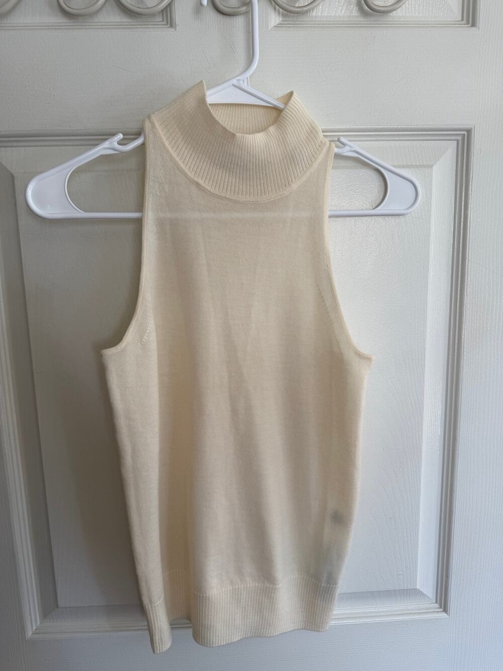 ALLSAINTS 100% Merino Wool Turtleneck Tank in Cream Size XS